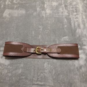 Fossil Leather & Suede Belt Small Brown